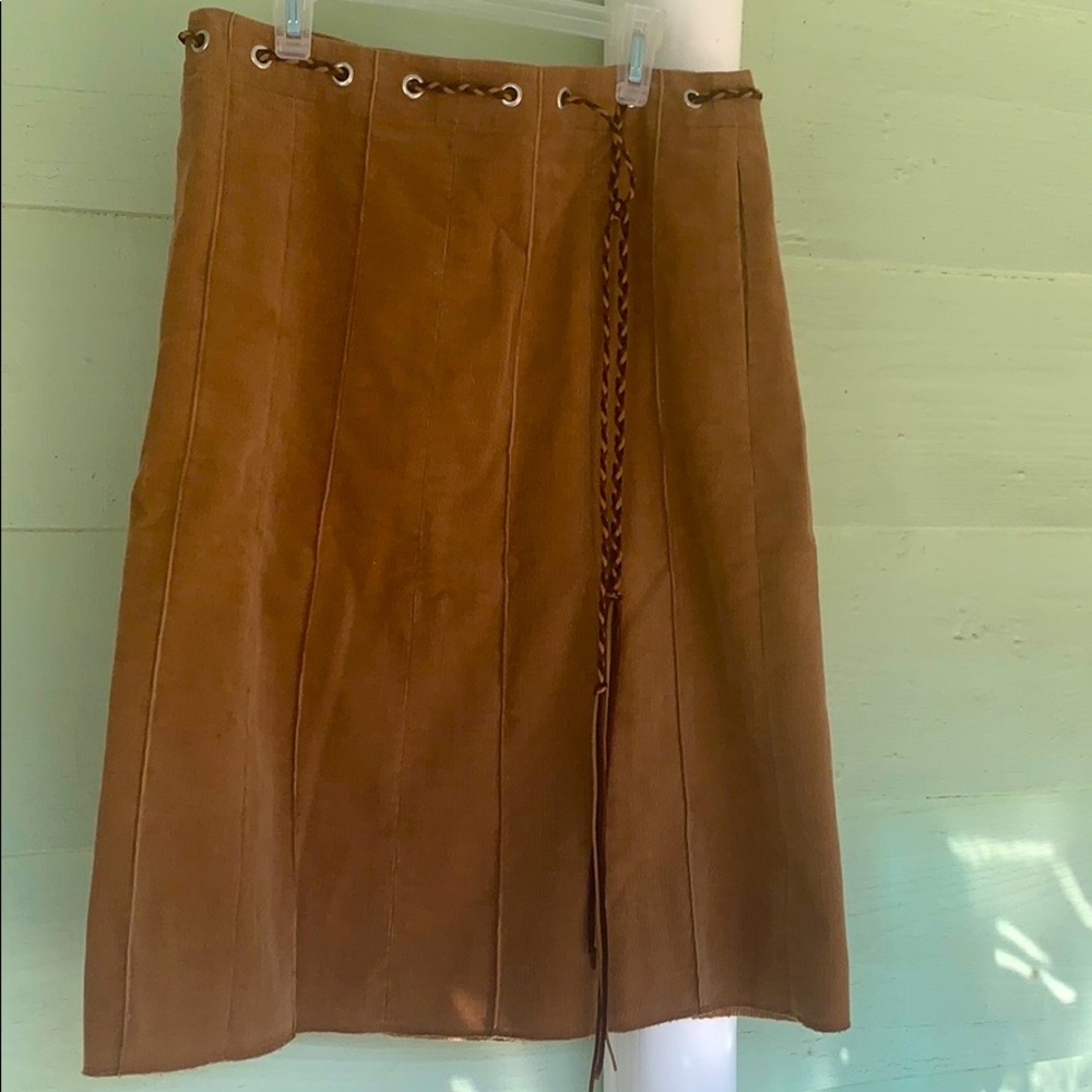 BCBG Max Tan Corduroy Skirt